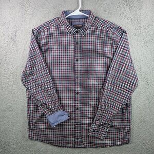 Johnston‎ & Murphy Mens Plaid Button Down Long Sleeve Shirt Size XXL